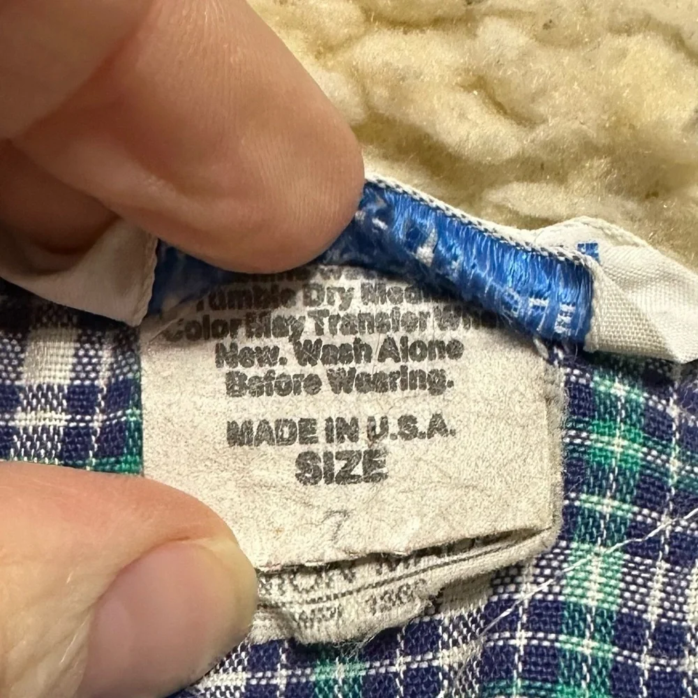 Rare Oshkosh B'Gosh Denim Sherpa Jacket Kids Size 7 vintage USA